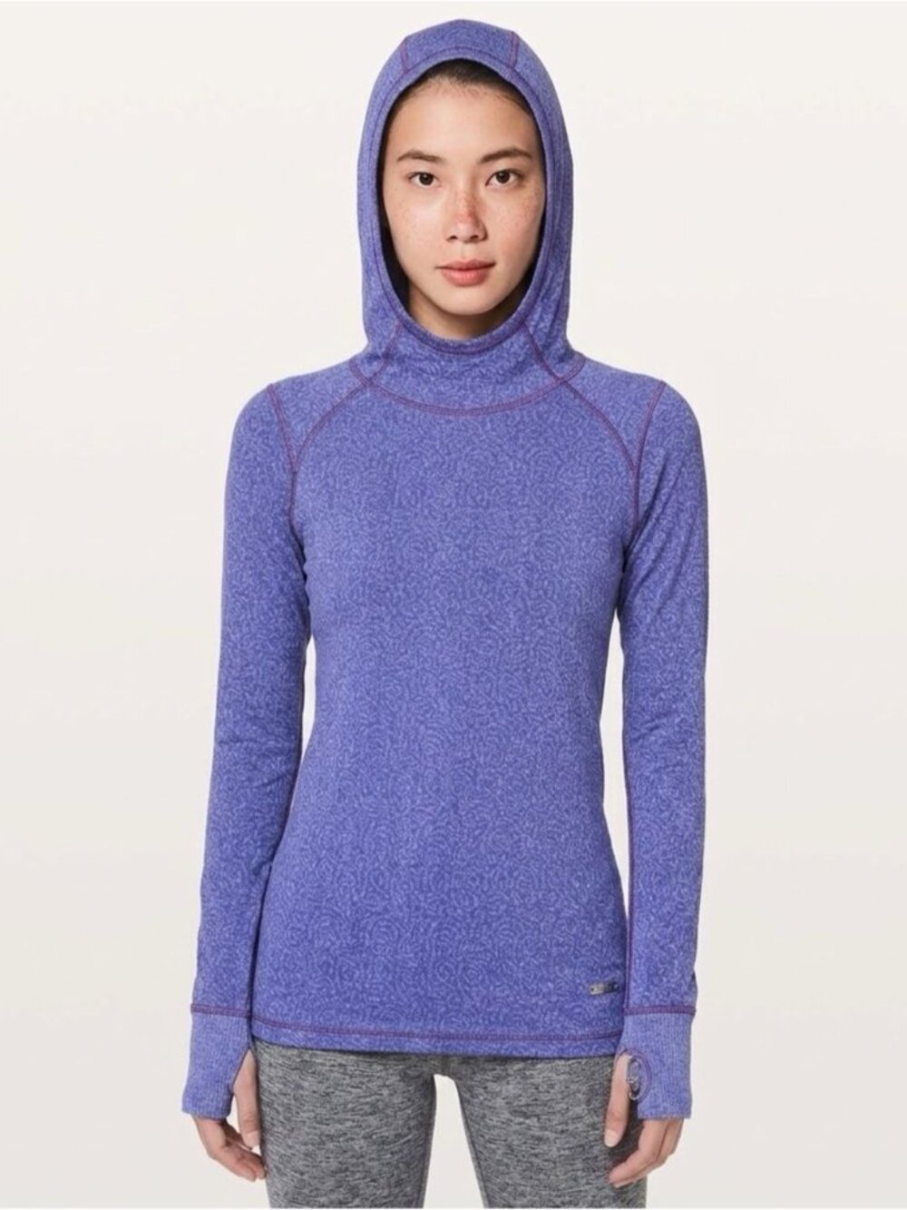 The Running Room Fit-Wear SWIFTLY TECH Active top LS Heathered Purple Small run